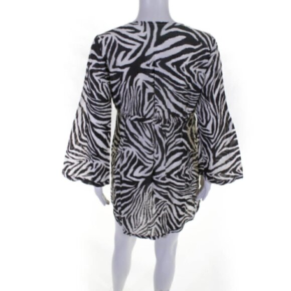 Diane Von Furstenberg Sexy Lightweight Zebra Mini Summer Dress Beach Cover Up M - Picture 5 of 8
